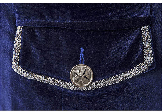 Abrigo Uniforme Steampunk Terciopelo Cuello Alto para Hombre - Image 13