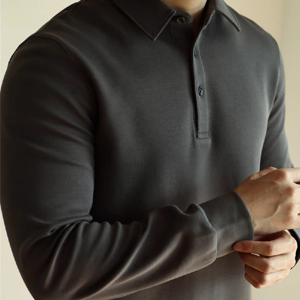 Polo Manga Larga de Algodón Air Layer Premium