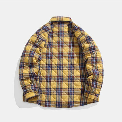 Chaqueta de Algodón Grueso a Cuadros para Hombre - Corte Relajado y Cálido - Image 5
