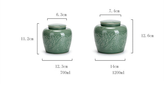 Recipiente de Té Loto Celadón Doble Sellado Antihumedad - Image 15