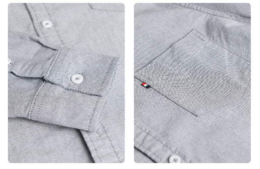 Camisa Oxford Clásica Británica de Manga Larga para Hombre - Image 21