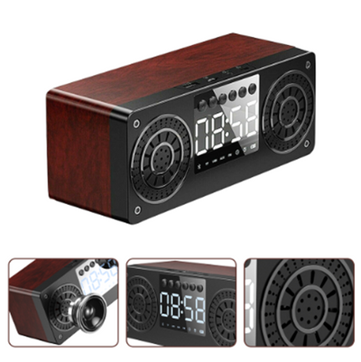 Reloj Parlante Bluetooth de Madera con Subwoofer Retro - Image 10