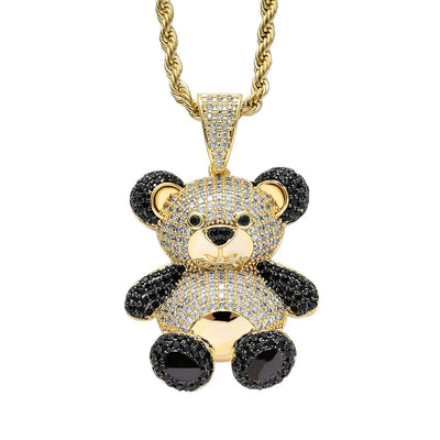 Dije Panda Tesoro Nacional con Circonitas Incrustadas - Collar Hip Hop Unisex - Image 11
