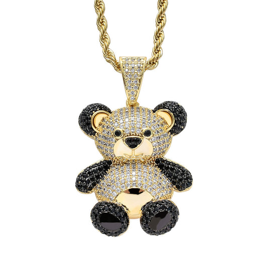 Dije Panda Tesoro Nacional con Circonitas Incrustadas - Collar Hip Hop Unisex - Image 11