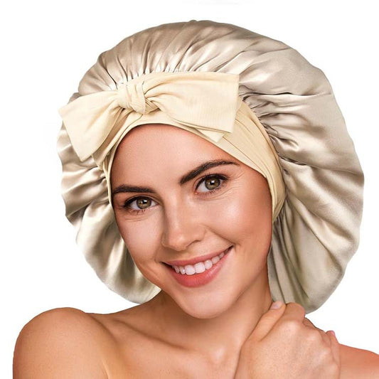 Gorro de Seda con Moño Elástico - Diseño Liso y Elegante - Image 2