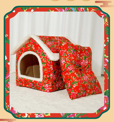 Casa Cálida para Gatos Estilo Chino - Refugio Cerrado para Todas las Estaciones - Image 11