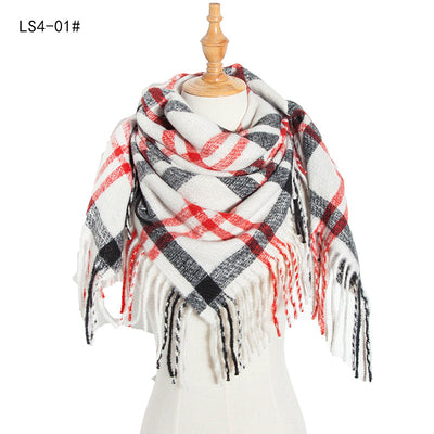 Pañuelo Cuadrado Rayado con Flecos para Mujer y Hombre - Image 12