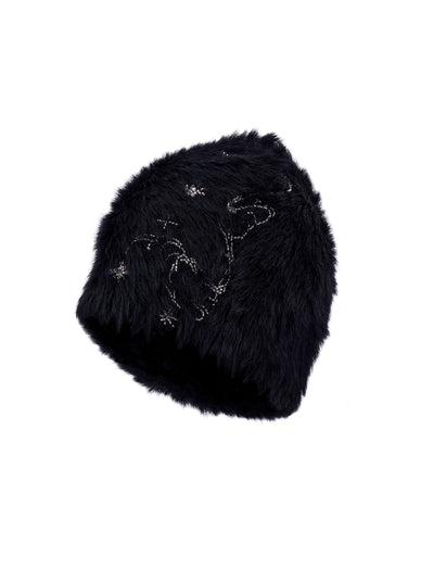 Gorro Tejido con Perlas y Piel de Visón Sintética - Calidez y Elegancia - Image 3