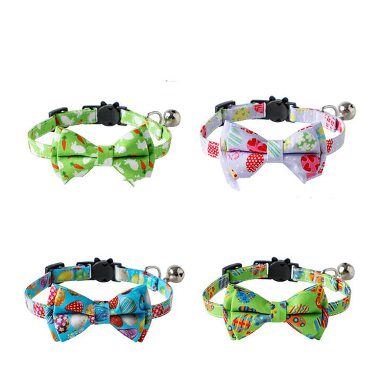 Collar para Mascota con Tema de Pascua - Conejito, Zanahoria y Huevos