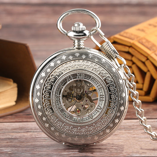 Reloj de Bolsillo Mecánico Digital con Diseño Calado - Image 3