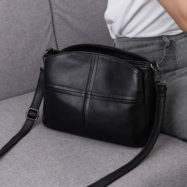 Bolso de Cuero Genuino para Mujer - Bandolera Simple y Elegante