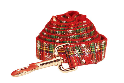 Collar Navideño para Mascotas con Correa - Diseño Copo de Nieve y Lazo - Image 15