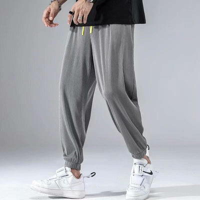 Pantalones Drapeados Ice Silk con Elasticidad para Hombre - Image 10