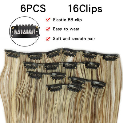 Set de 6 Extensiones de Cabello Liso Largo - Image 4