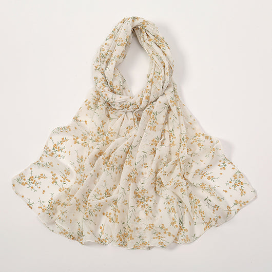 Pañuelo Ligero de Gasa Estampado Floral para Primavera y Verano - Image 32