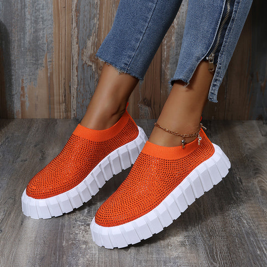 Zapatillas Casuales Mesh con Suela Reforzada y Detalles Brillantes