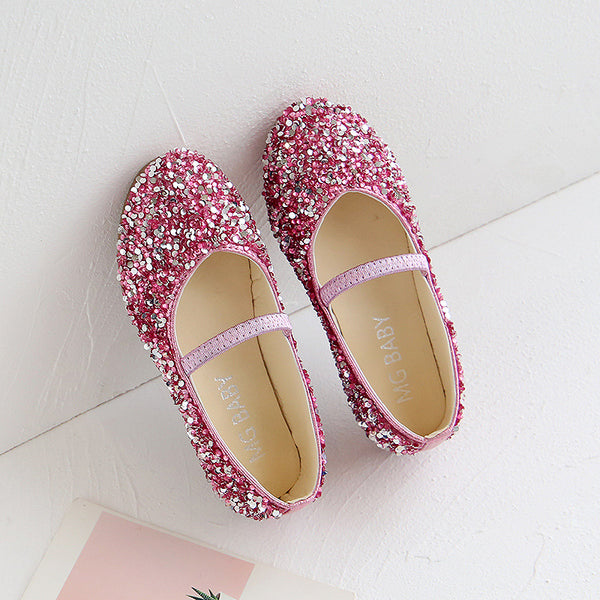 Zapatos de Fiesta para Niñas con Lentejuelas y Punta de Cristal