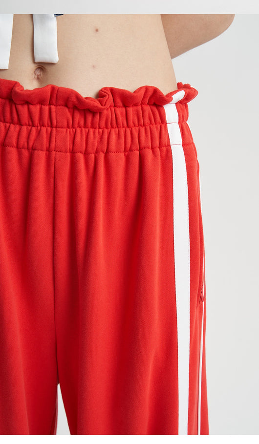 Pantalón de Chándal Cintura Alta Elástica con Puños Acanalados para Mujer - Image 8