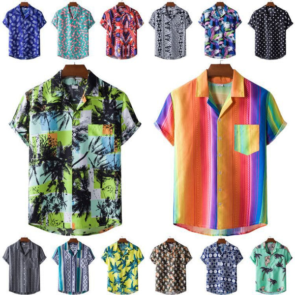 Camisa de Manga Corta Estampada para Hombre