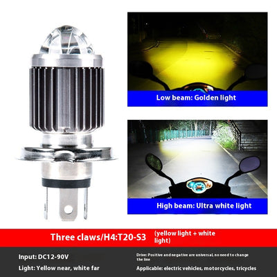 Faro Doble LED Amarillo y Blanco para Motocicleta y Auto Eléctrico con Lente - Image 6
