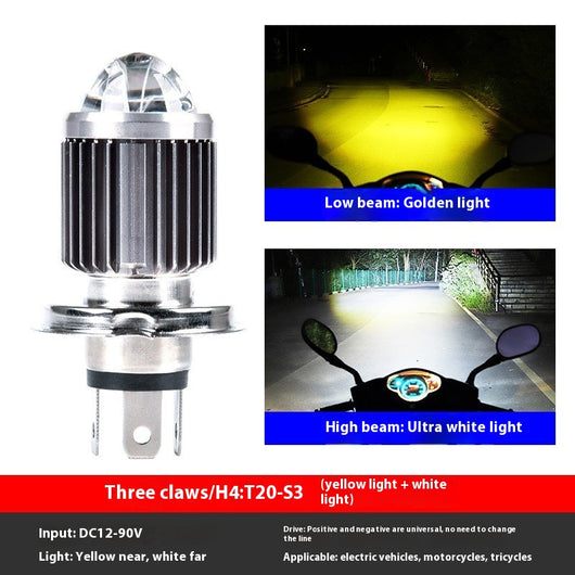 Faro Doble LED Amarillo y Blanco para Motocicleta y Auto Eléctrico con Lente - Image 6