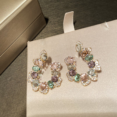 Aretes de Cristal Irregular en Colores Caramelo - Image 8