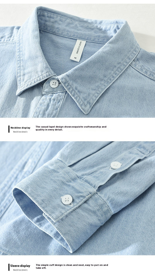 Blusa Denim Artística de Manga Larga Suelta y Casual - Image 11