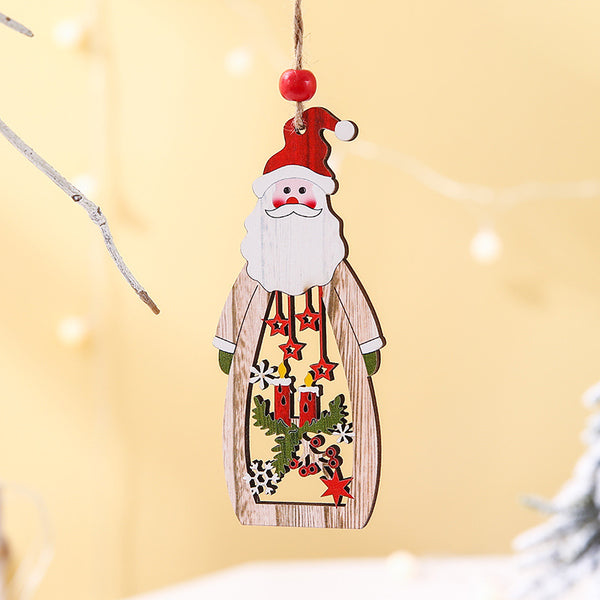 Adorno Navideño Colgante Hueco de Madera