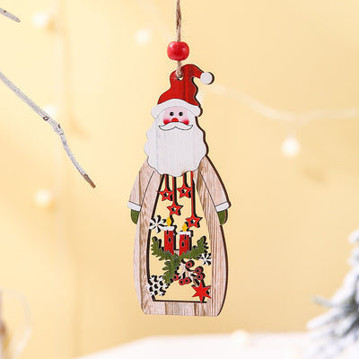 Adorno Navideño Colgante Hueco de Madera