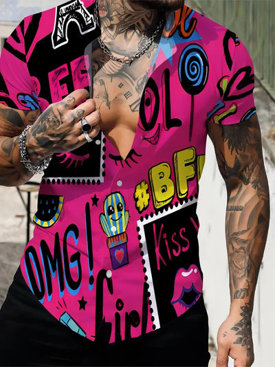 Playera Manga Corta Impresa en 3D para Hombre Verano - Image 21