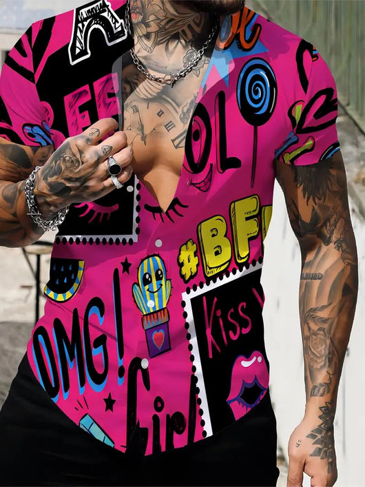 Playera Manga Corta Impresa en 3D para Hombre Verano - Image 21