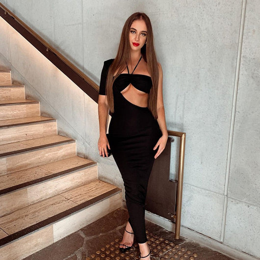 Vestido Halter con Pecho Envuelto - Colección Primavera Europeo para Mujer - Image 5