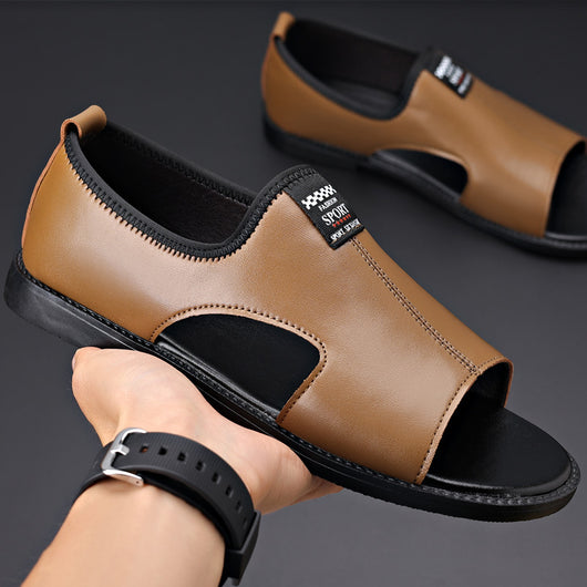 Sandalias Casuales de Cuero Roman para Hombre - Suela Antideslizante - Image 5
