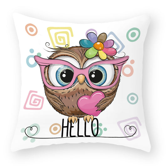 Funda de Almohada Suave con Diseño de Búho Melocotón - Image 10