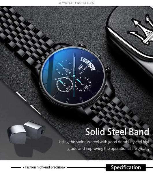 Reloj de Acero Inoxidable para Hombre con Cierre Mariposa y Movimiento de Cuarzo - Image 15