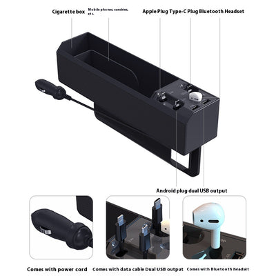 Organizador de Auto con Cargador Dual USB y Almacenamiento Inteligente - Image 3