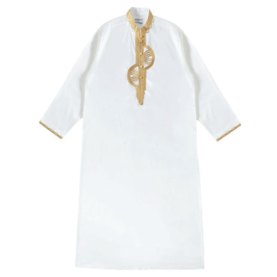 Túnica Árabe de Seda Bordada con Cuello Mao - Image 8