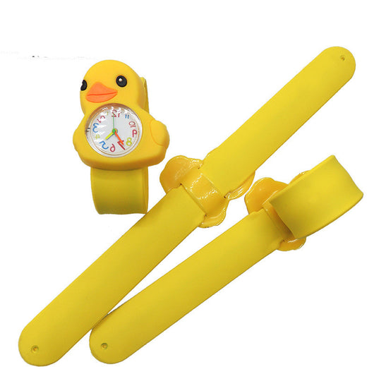 Reloj de Cuarzo Infantil Pato Amarillo PVC con Diseño Aplaudidor - Image 5