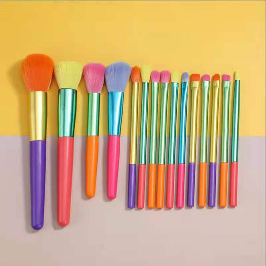 Set de 15 Brochas de Maquillaje Multicolor Profesional - Image 2