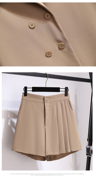 Conjunto de Dos Piezas Estilo Coreano: Blazer Oversized y Shorts Anchos - Image 6