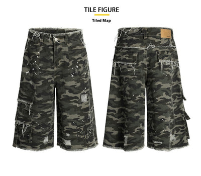 Shorts de Trabajo Camuflaje Pierna Ancha - Estilo Casual Moderno - Image 11