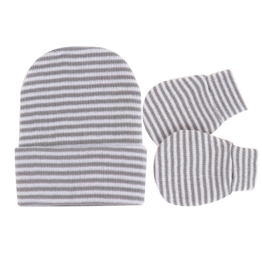 Set de Gorro Tejido y Manoplas Antiarañazos para Recién Nacido - Image 3