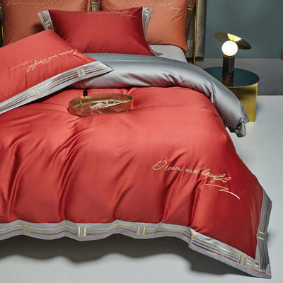 Juego de Cama Satén de Algodón Puro con Bordado - 4 Piezas Premium - Image 22