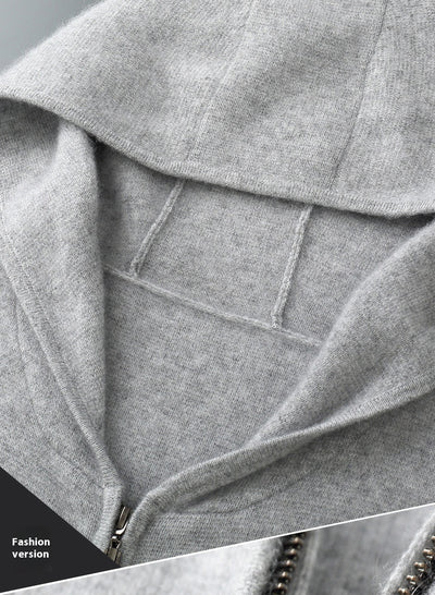 Cardigan de Lana con Cierre y Capucha para Hombre - Image 17