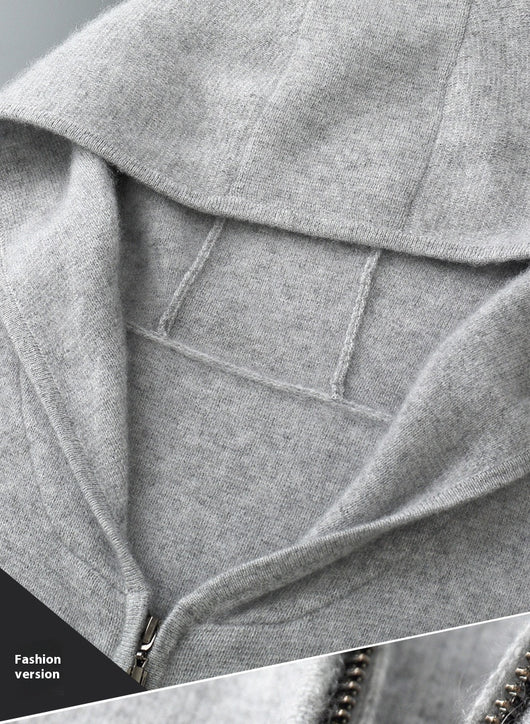 Cardigan de Lana con Cierre y Capucha para Hombre - Image 17