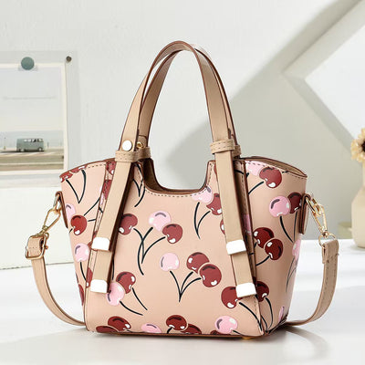 Bolsa Tejida Clásica para Mujer con Estampado de Cerezas - Image 4