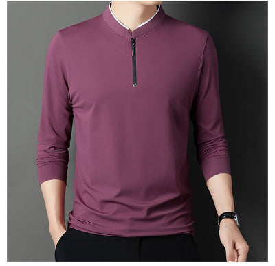 Camiseta Manga Larga Cuello Alto para Hombre Estilo Casual - Image 18