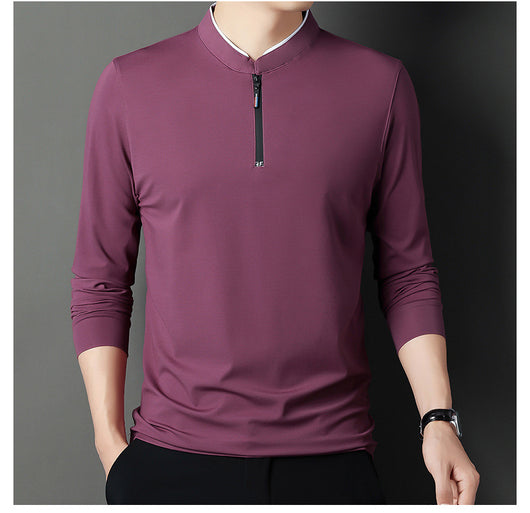 Camiseta Manga Larga Cuello Alto para Hombre Estilo Casual - Image 18