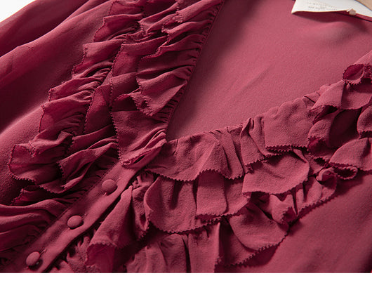 Camisa de Seda Escote V para Industria Pesada con Detalles en Madera - Image 12