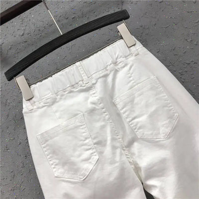 Pantalones Harem Talla Grande Cintura Alta Elástico Fino Ropa Casual Mujer - Image 15